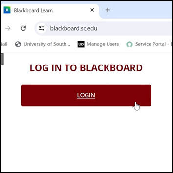 Screenshot of Blackboard login page.