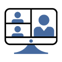 image of a computer and people on a conference call
