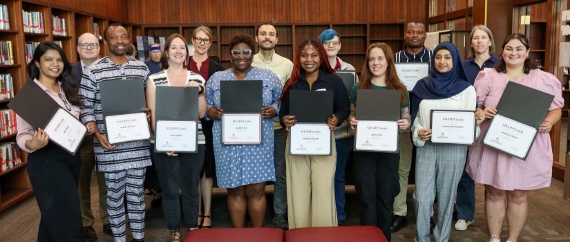 group of students holding their awards