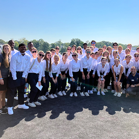 A large group of HRSM students pose for a photo at the 2022 President's Cup.