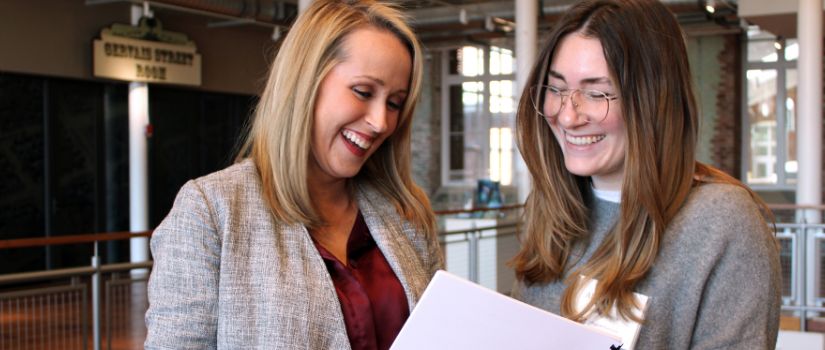 Faculty member and student