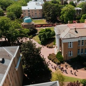 Aerial photo of the USC campus
