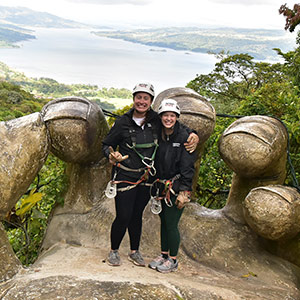 Grace Davie ziplining in Costa Rica